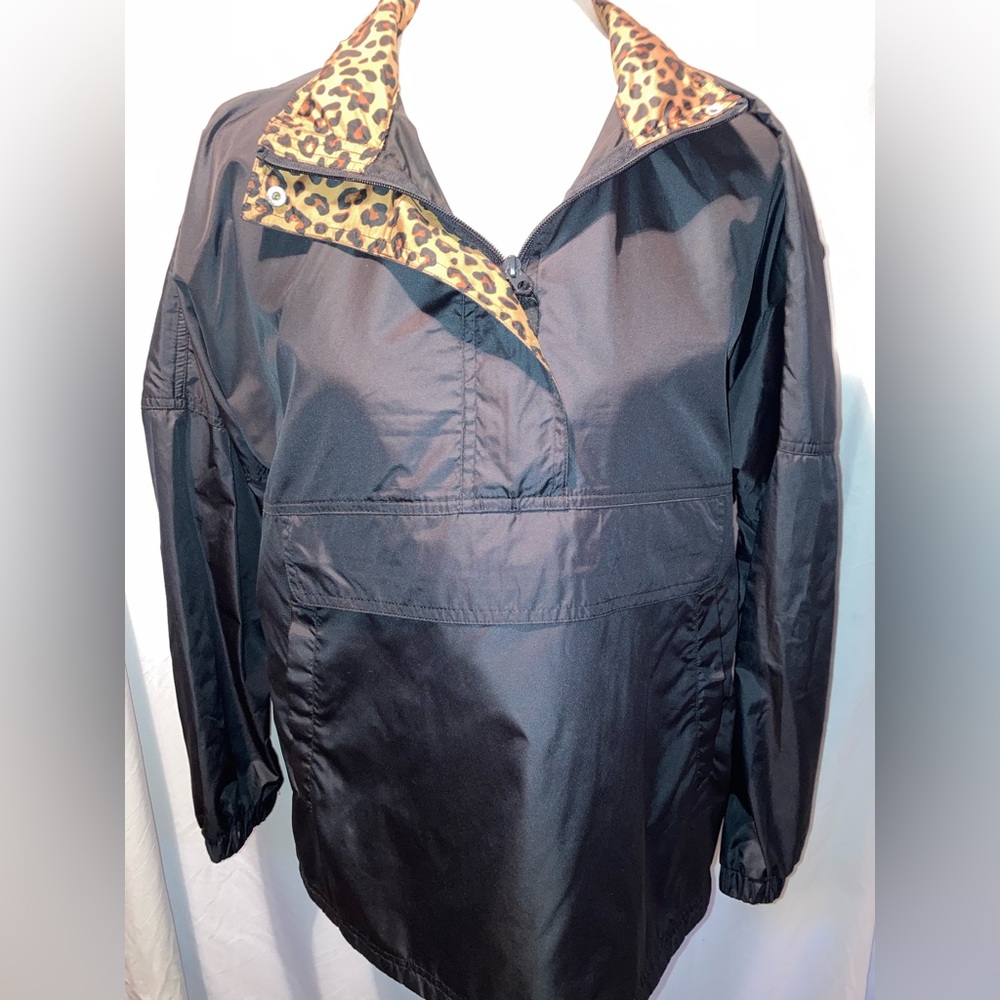 Lauren James Black Utility Jacket with Leopard Detail